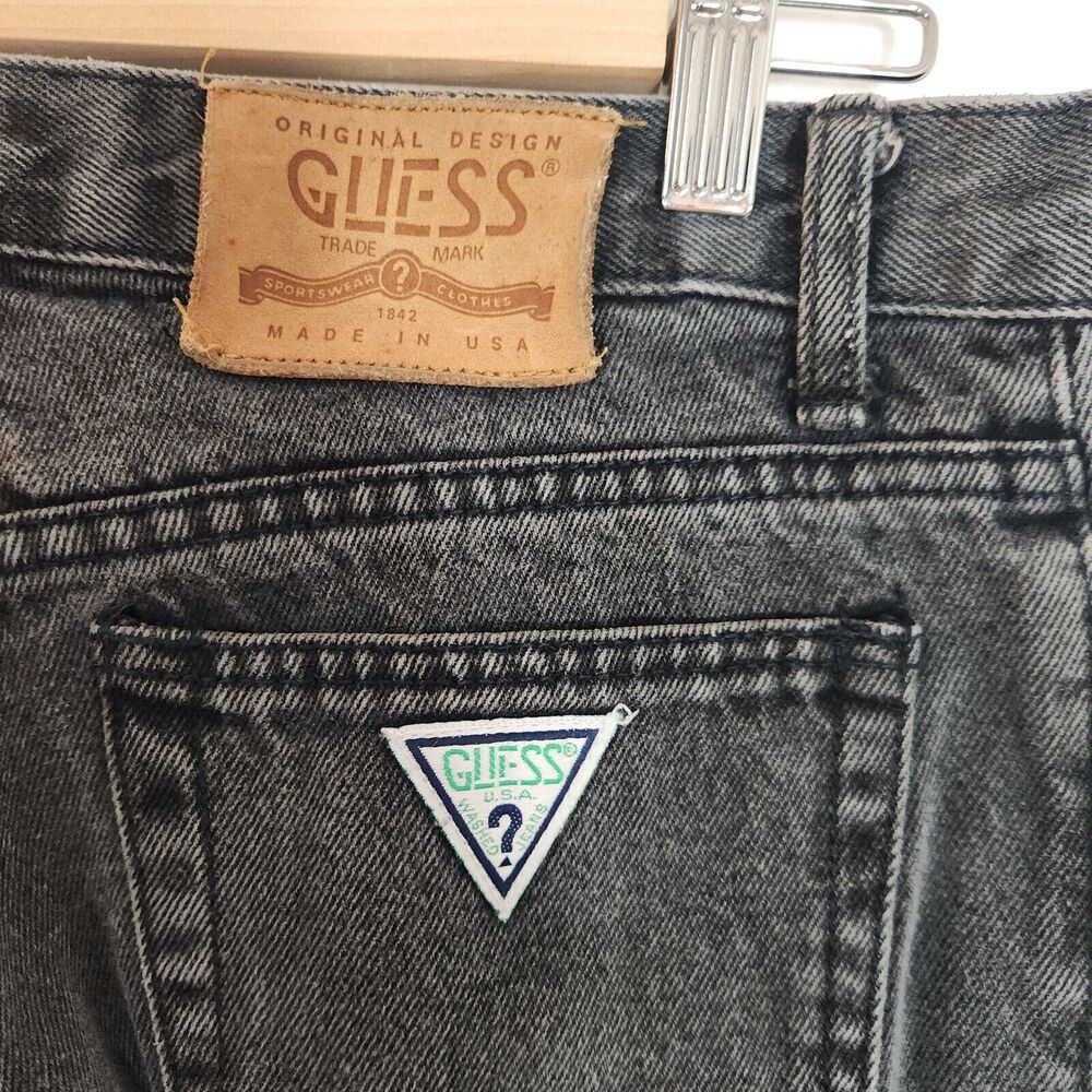 Vintage Guess Jeans Georges Marciano High Rise Slim Tapered Black Denim 30x32 - Picture 5 of 10